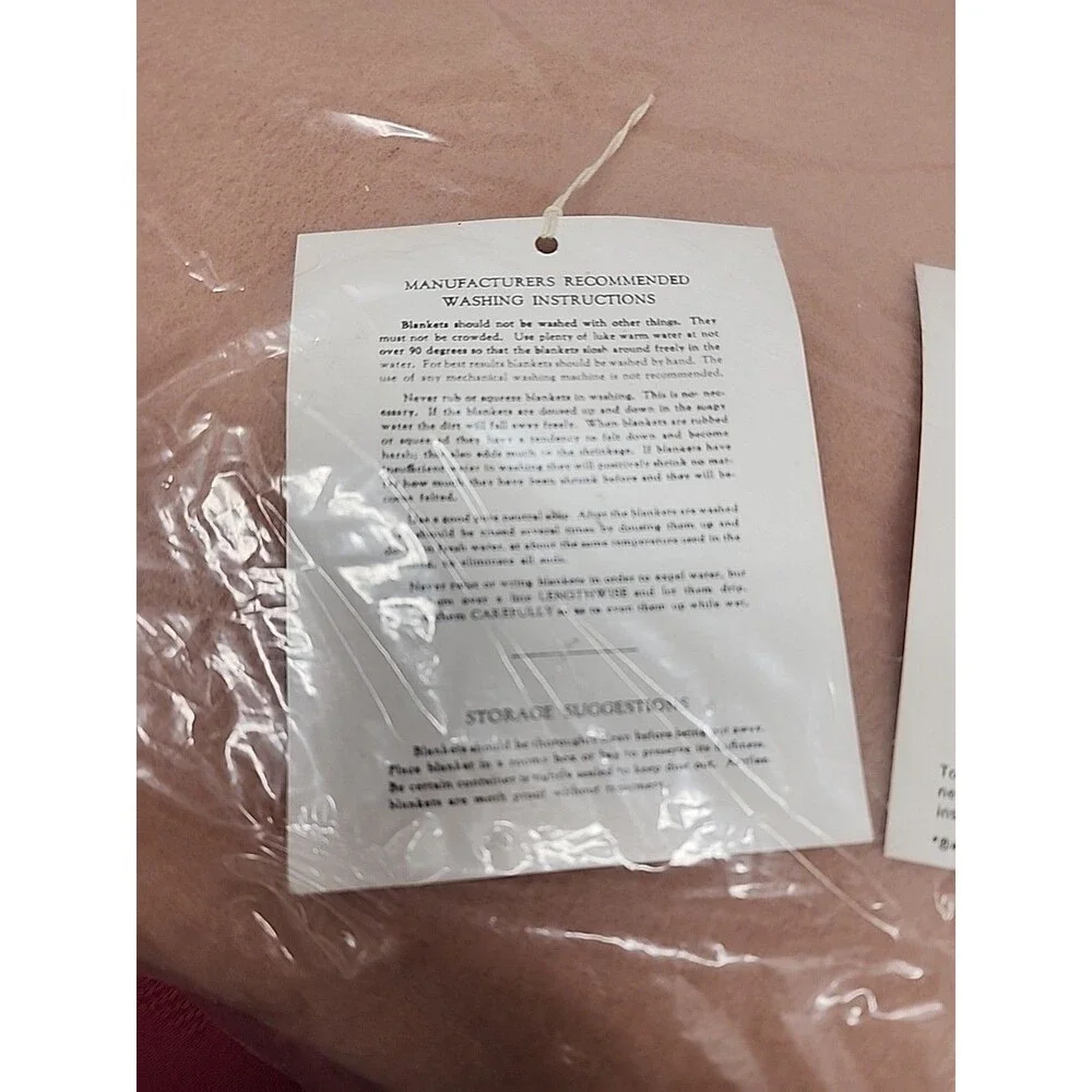 VTG Gaylord's Dept. Store Salmon Color Acrilan Blanket 72 X 90 1960s New W Tags